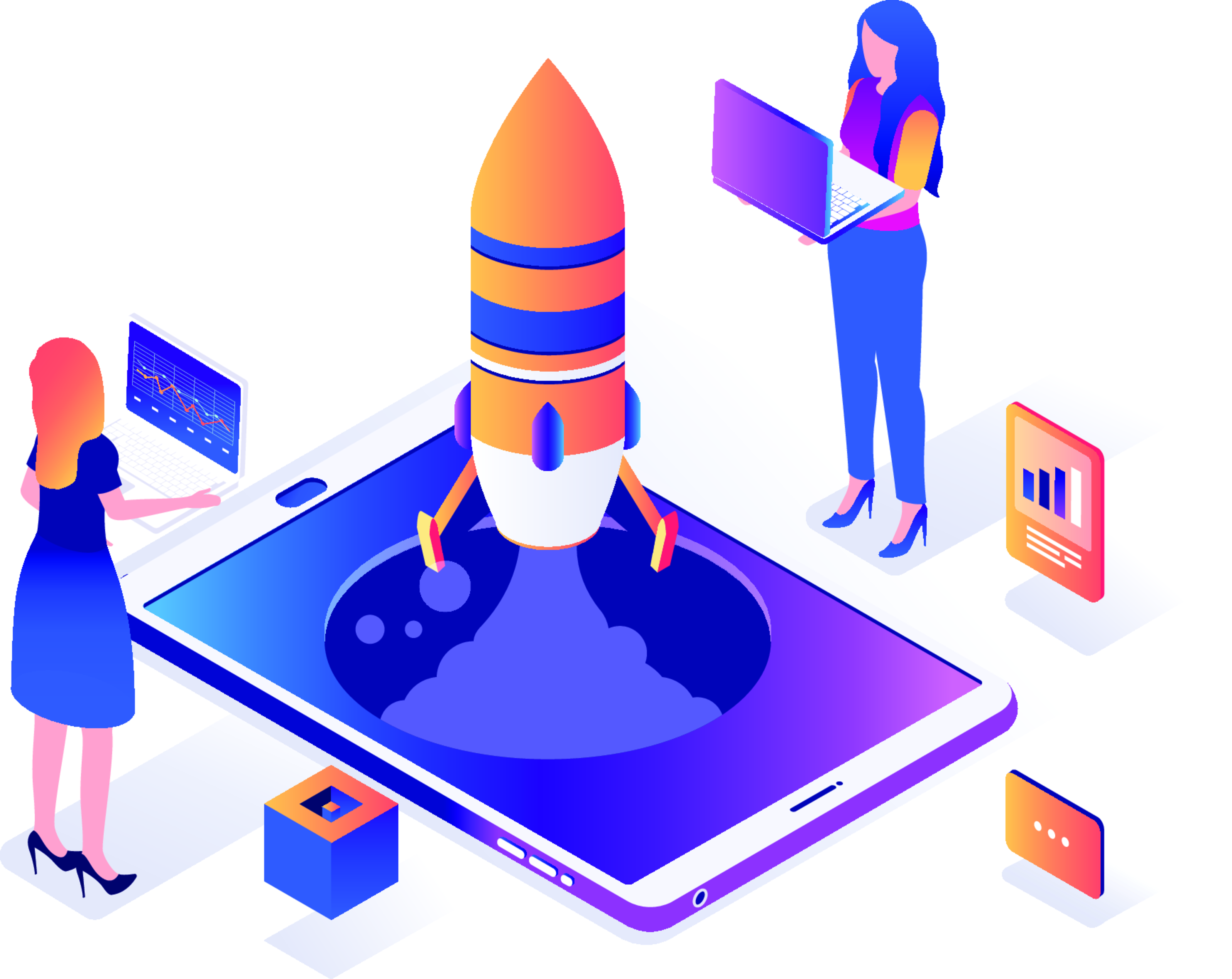 Illustration startup tech